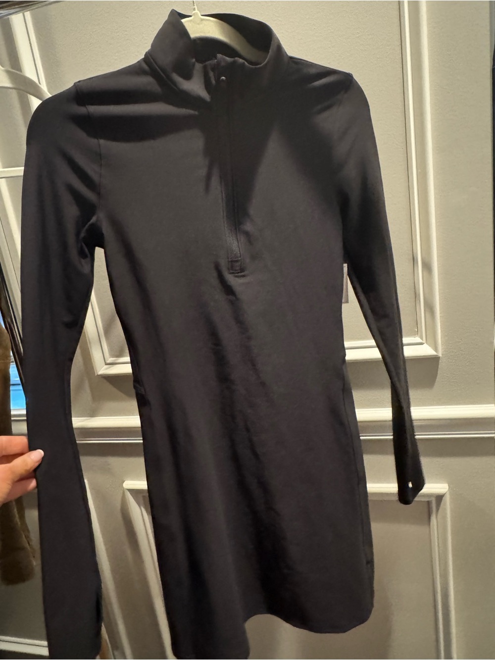 Old Navy Black Long Sleeve Zip-Neck Dress